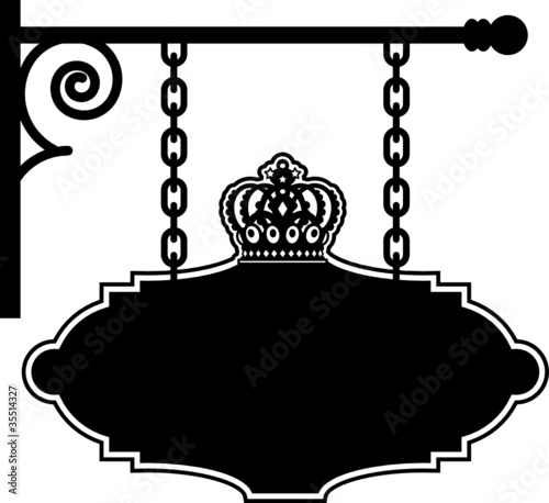 Blank Restaurant or Hotel sign, vector illustration