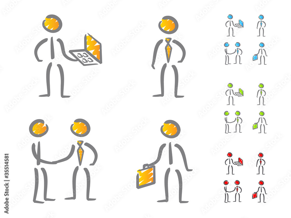 Business people icons scribble Business people icons scribble