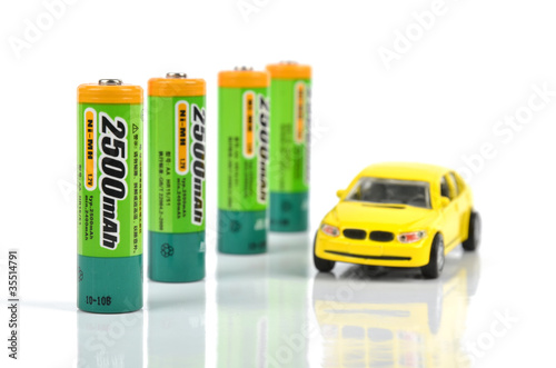 Batteries and toy car
