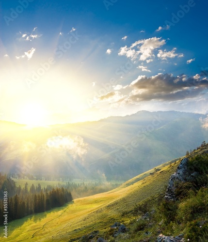 sunrise in a mountains © Yuriy Kulik