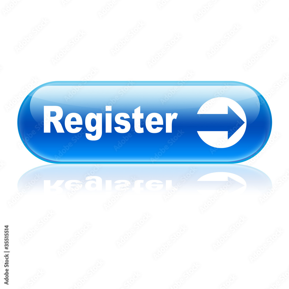Boton brillante alargado texto Register Boton brillante alargado texto Register
