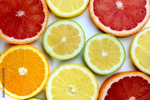 Grapefruit, lime, lemon and orange slices photo