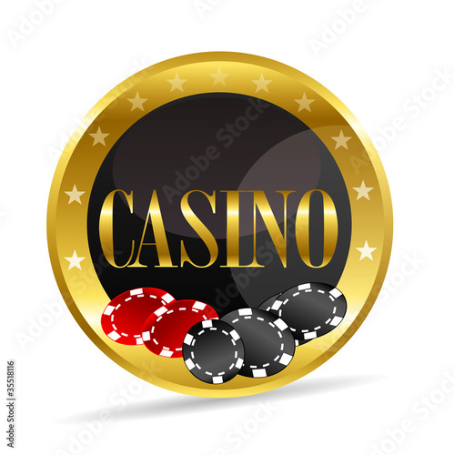icône casino en or