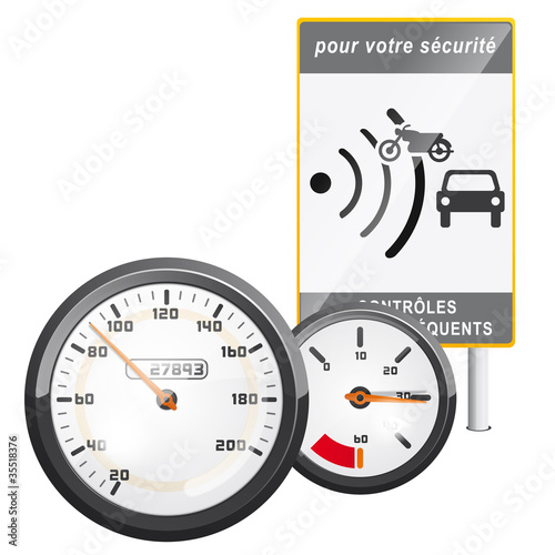 vecteur, contrôle radar et compteur de vitesse