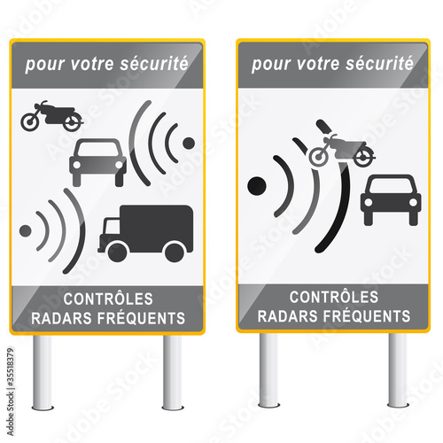 vecteur,panneau siganlisation de contrôle radar