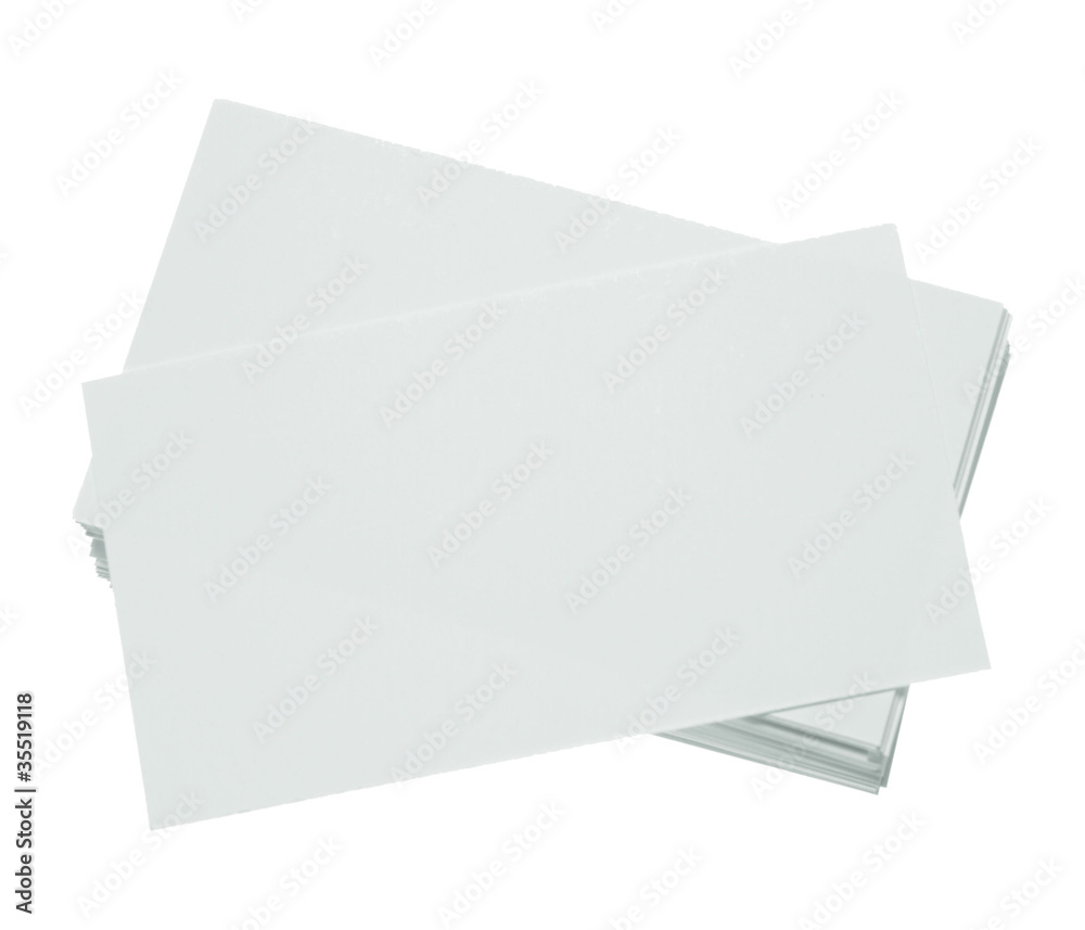 Stack of blank white business cards isolated on white Stack of blank white business cards isolated on white