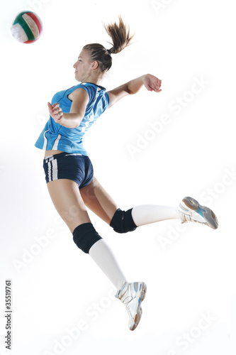 gir playing volleyball