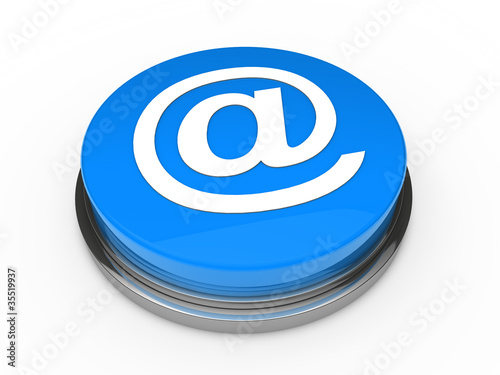 3d button email blue