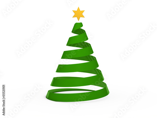 3d chritmas tree star green