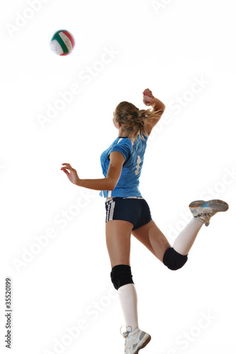 gir playing volleyball