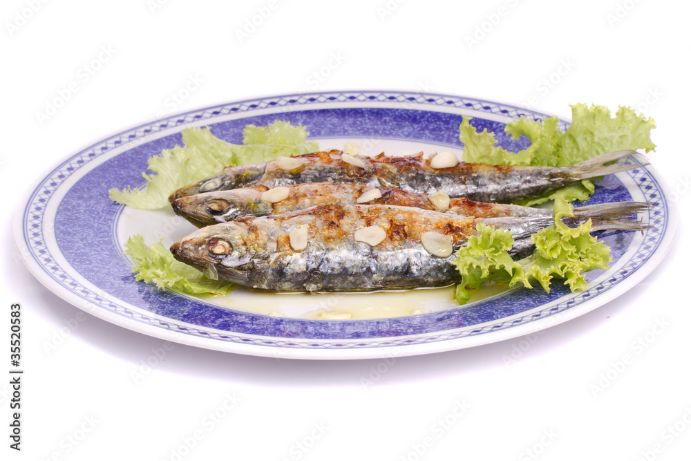 tasty grilled sardines