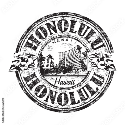 Honolulu grunge rubber stamp