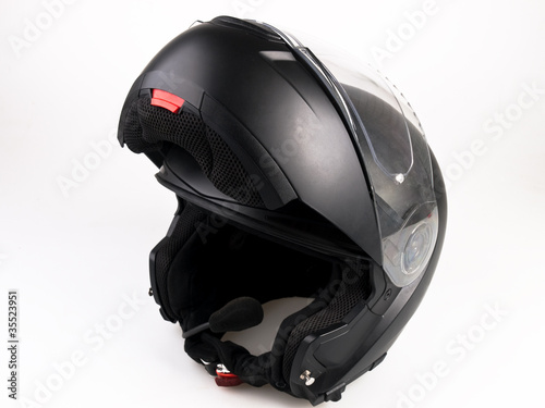 Motorradhelm mit Sprechfunk photo