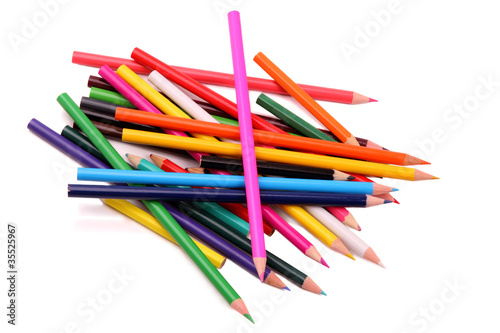 Heap of colored pencils