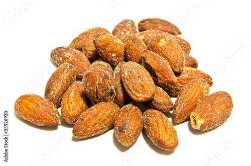 group of almonds  isolated