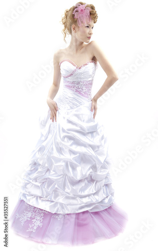beautiful girl in wedding dress