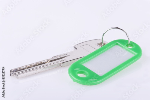 Green blank key ring