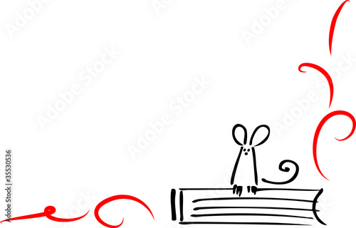 Mouse on the book