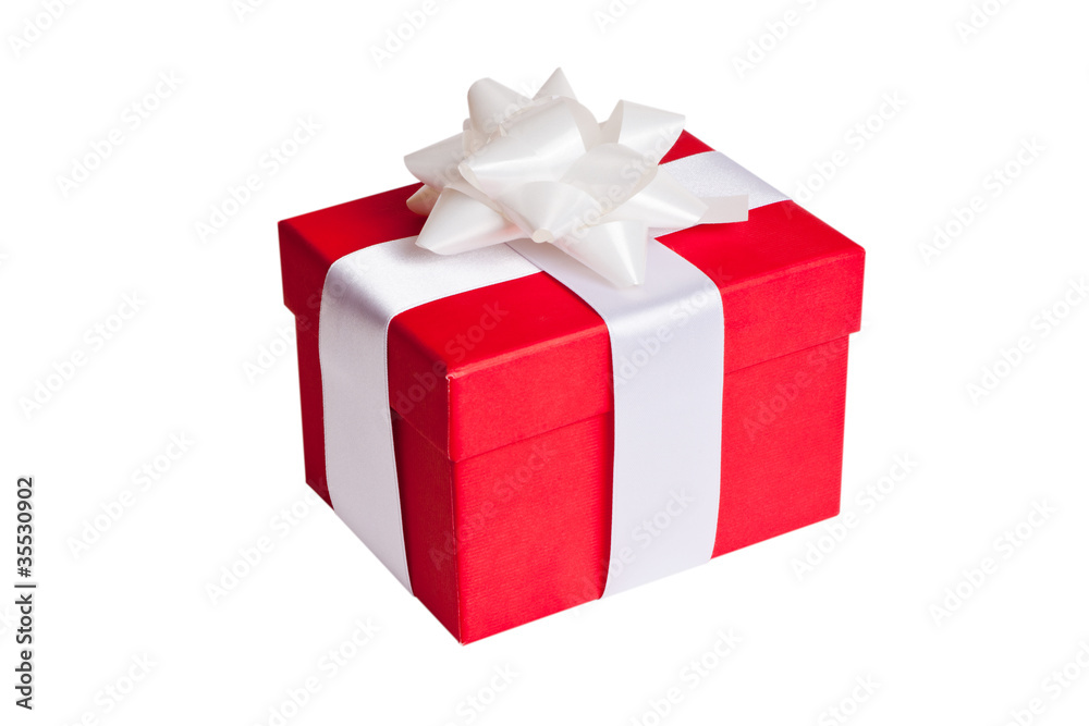 caja roja de regalo foto de Stock