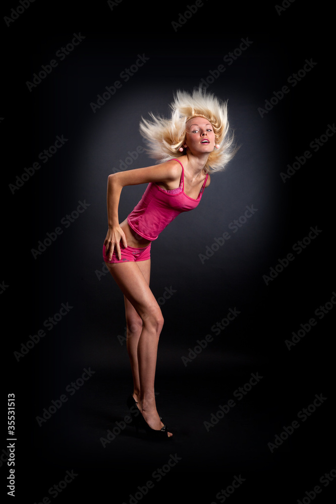 Attractive sexy woman clubbing, dancing in the disco and moving Attractive sexy woman clubbing, dancing in the disco and moving