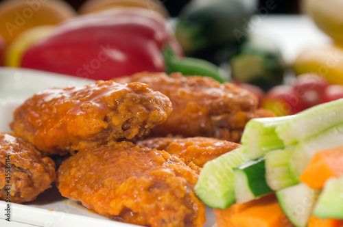 buffalo chicken wings served with pinzimonio photo