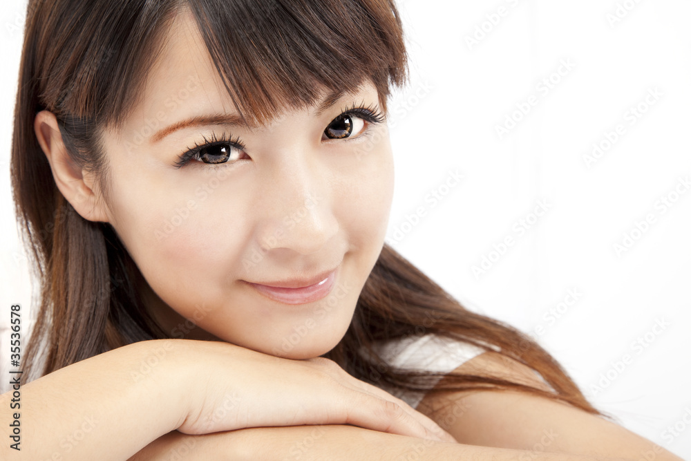 beautiful woman face isolated