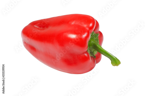 Red fresh paprika on a white background