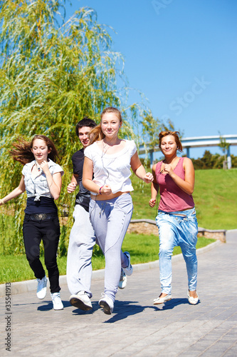 Teenagers jogging