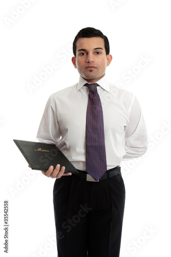 Εκτύπωση καμβά Waiter or restauranteur with a menu