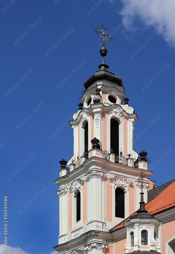 Catholic Church in baroque style, Vilnius, Lithuaniaa