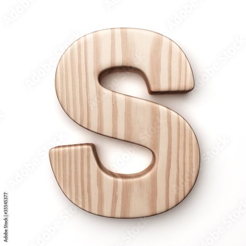Fototapeta Naklejka Na Ścianę i Meble -  The letter S in wood
