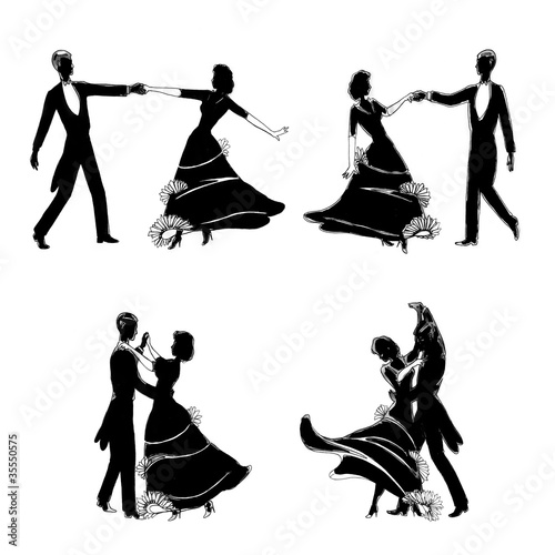 Fotografia elegant dancers illustration