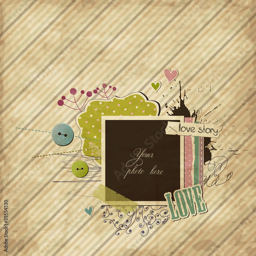 Scrap template with elements
