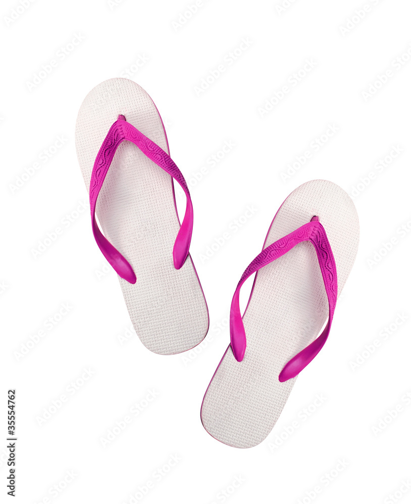 pink beach shoes isolated on white pink beach shoes isolated on white
