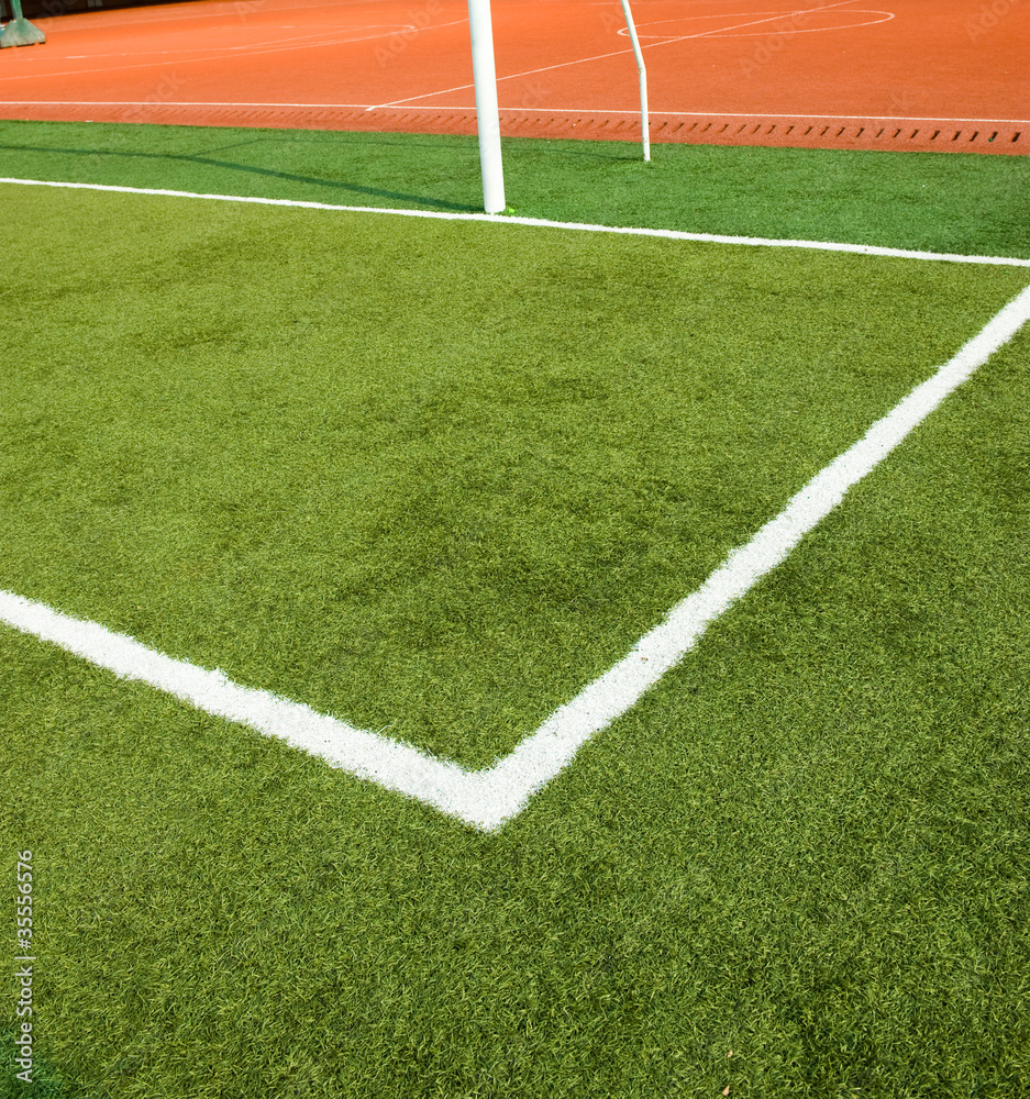 Fototapeta premium Soccer grass and white lines