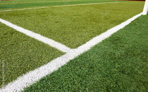 Soccer grass and white lines