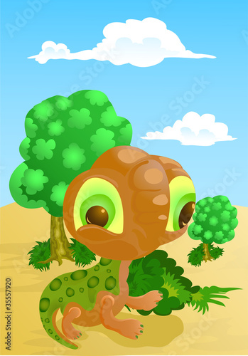illustration of single little dinosaurus
