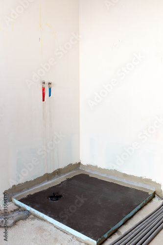 Bild auf Leinwand Travaux douche italienne