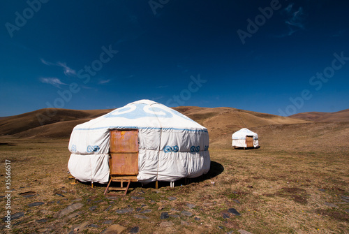 Mongolian ger camp , China photo