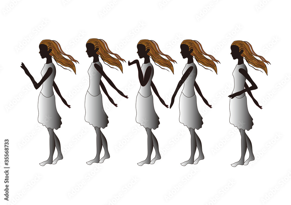 Fototapeta premium 少女の動き girl,walking