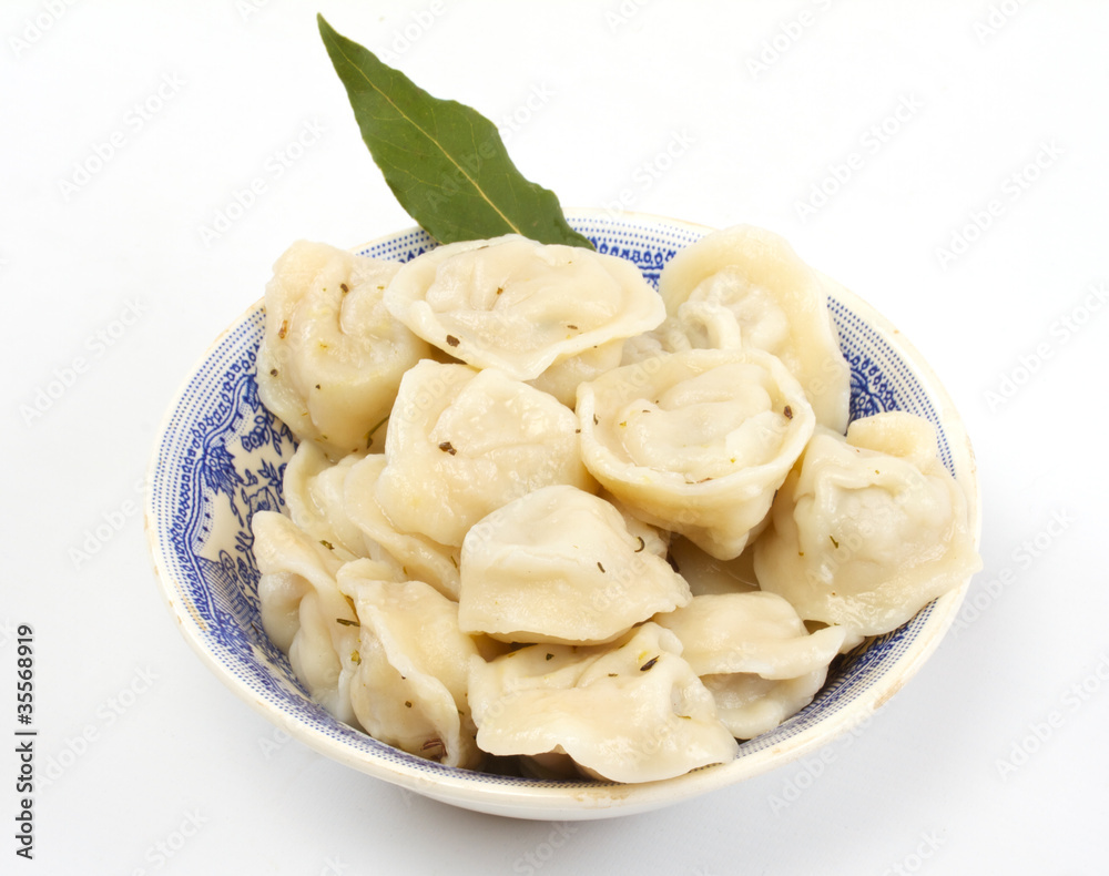 Meat Dumplings - russian pelmeni - with laurel Meat Dumplings - russian pelmeni - with laurel