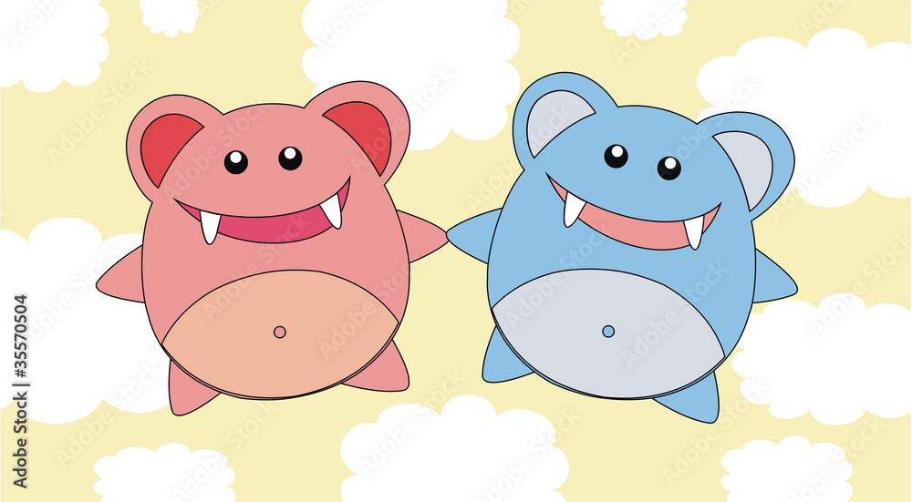friends (little monsters, kids theme)