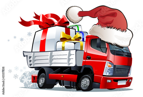 Vector Christmas truck