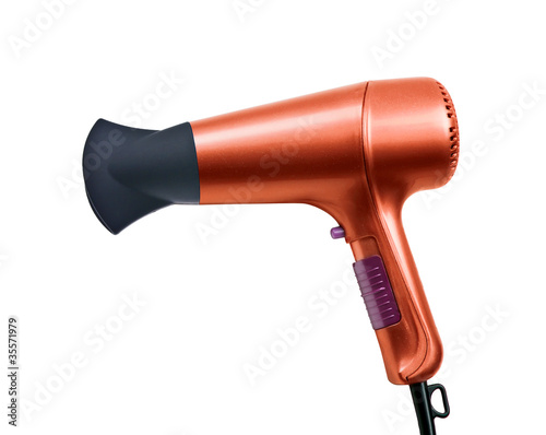 color hair dryer isolated on white background