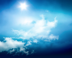 sunny sky background with clouds