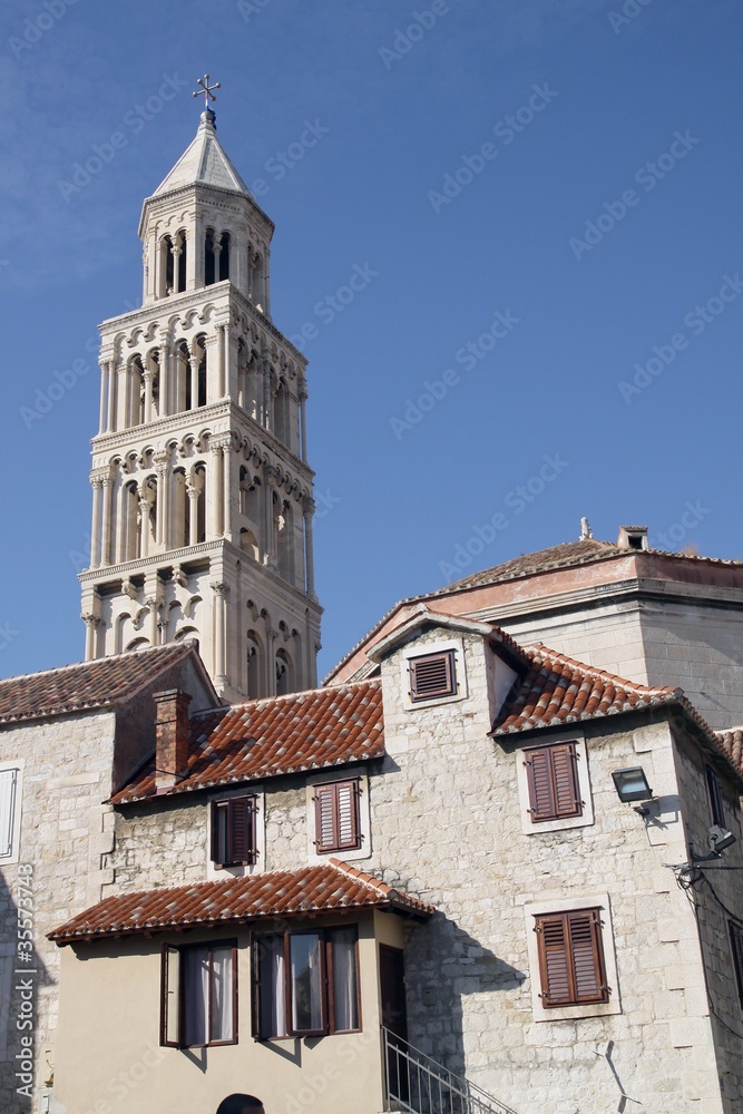 tower of Cathedral Church in Split
