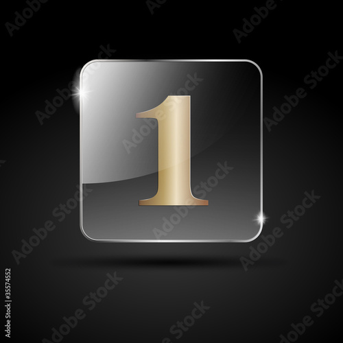 Logo golden number 1, the best # Vector
