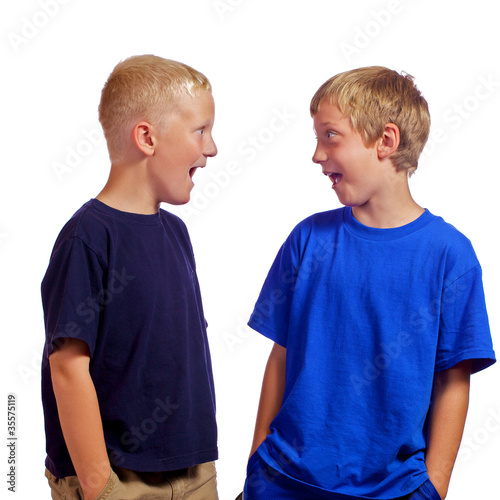 Friends reacting in surprise.