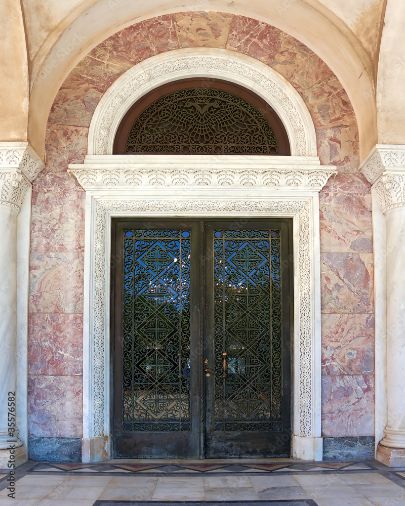 door of Saint Andrew church, Patras Greece