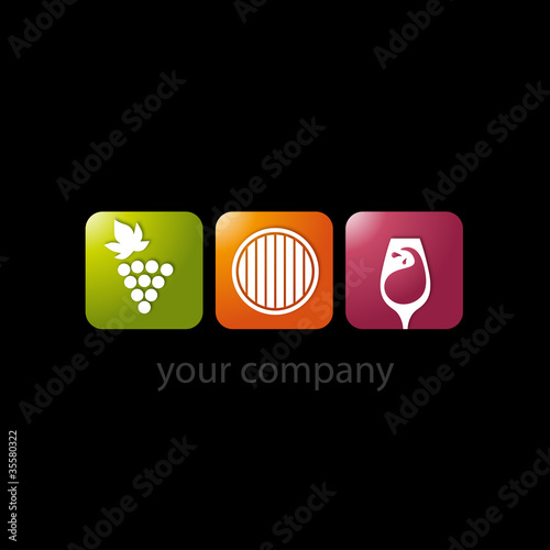 logo caviste, logo vin